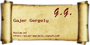 Gajer Gergely névjegykártya